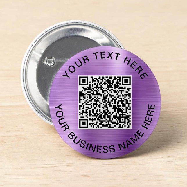 QR Code Promotional Purple 6 Cm Round Badge (QR Code Promotional Purple Button)