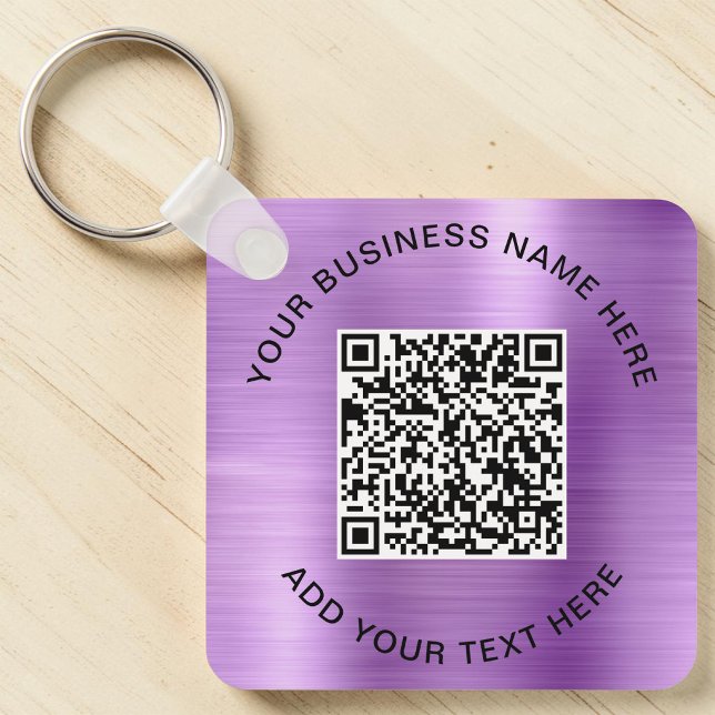 QR Code Promotional Purple Key Ring (QR Code Promotional Purple Keychain)