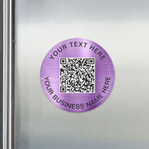 QR Code Promotional Purple Magnet
