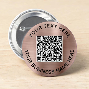 QR Code Promotional Rose Gold 6 Cm Round Badge