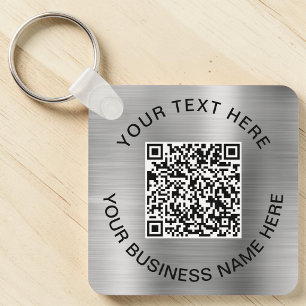 QR Code Promotional Silver Key Ring