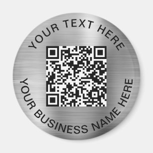 QR Code Promotional Silver Magnet