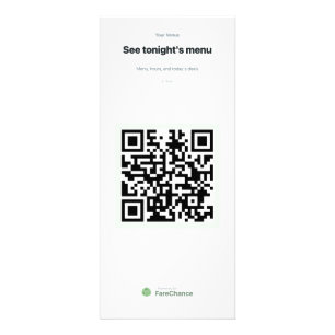 QR Code Rack Card for Restaurants and Hotels, Cust