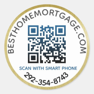 QR Code Realtor Mortgage Company  Classic Round Sticker