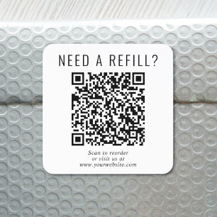 QR Code Refill Square Sticker