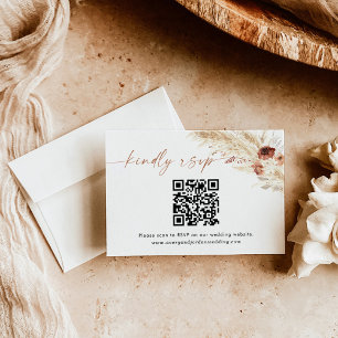 QR Code Response Card Boho Wedding RSVP Card