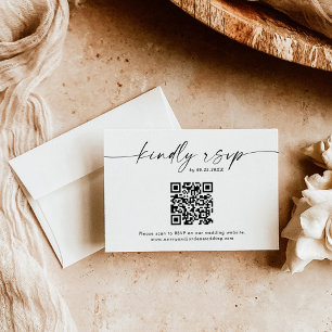 QR Code Response Card Minimalist Wedding RSVP