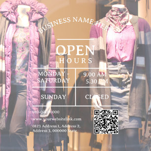 QR Code Restaurant Salon Business Open Hours Door