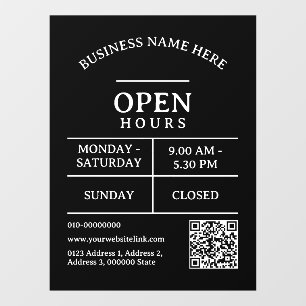 QR Code Restaurant Salon Business Open Hours Door