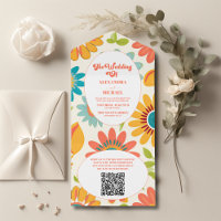 QR Code  Retro Typography Summer Sun Wedding