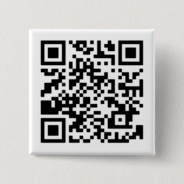 Qr Code RickRoll Gif 15 Cm Square Badge (Front)
