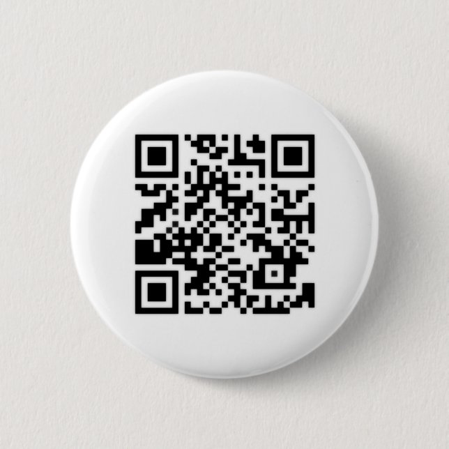 Qr Code RickRoll Gif 6 Cm Round Badge (Front)