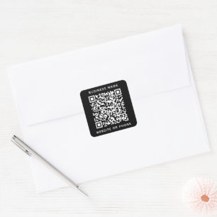 QR Code Round Business Square Sticker