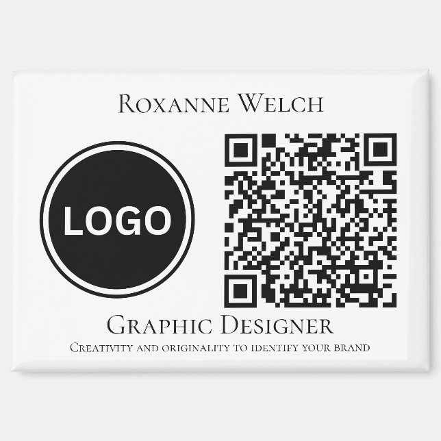 QR code Round Logo Business Company Large Magnet (Front)