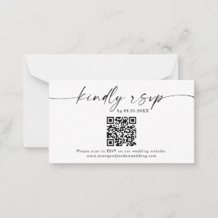 QR Code RSVP Card   Modern Minimalist Wedding RSVP