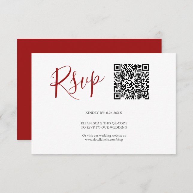 QR code RSVP Cards Red (Front/Back)