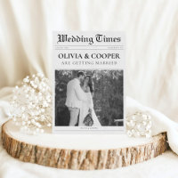 QR Code RSVP Details Newspaper Wedding