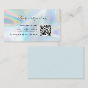 QR Code RSVP Holographic Wedding Enclosure Card