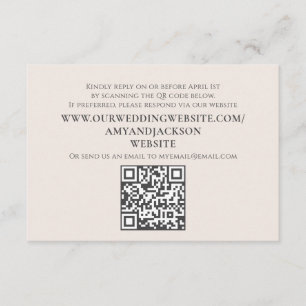 QR Code RSVP Online Simple Blush  Enclosure Card