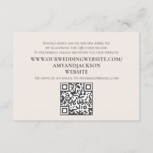 QR Code RSVP Online Simple Blush  Enclosure Card