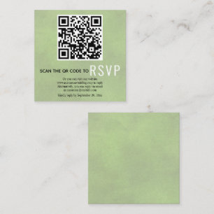 QR code RSVP stained sage green wedding Enclosure