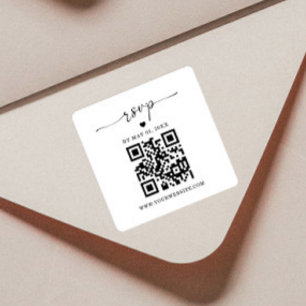 QR Code RSVP Sticker   Square Return Label