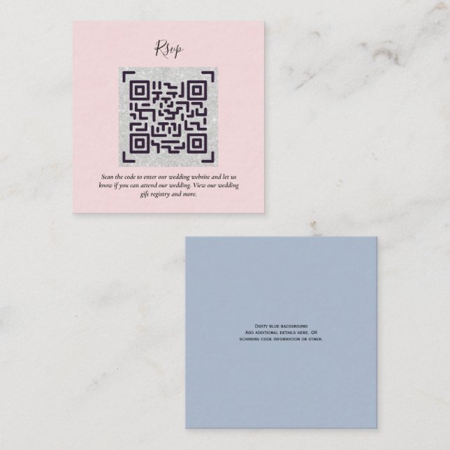 QR CODE RSVP Wedding Details Accommodation Gifts Enclosure Card (Front/Back)