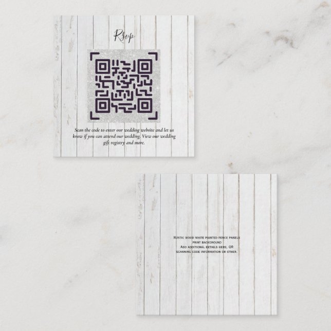 QR CODE RSVP Wedding Details Accommodation Gifts Enclosure Card (Front/Back)