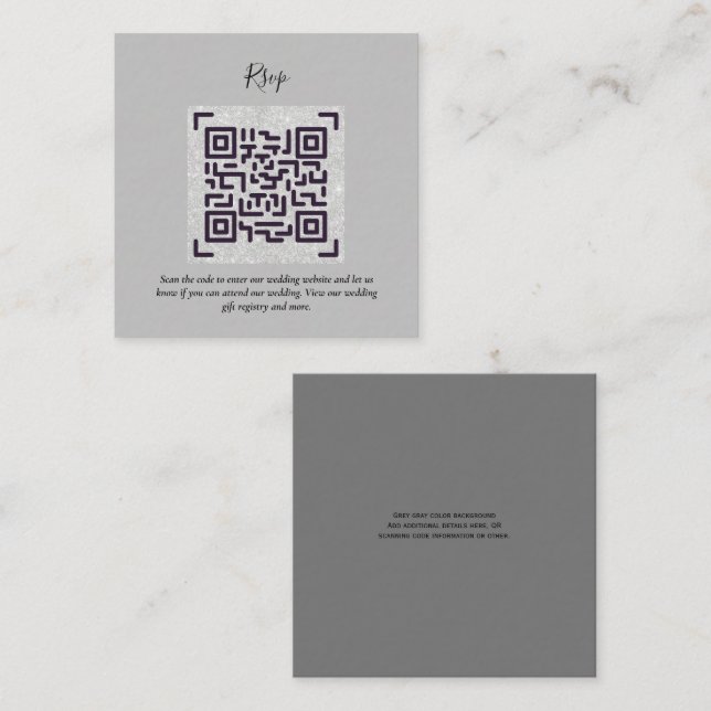 QR CODE RSVP Wedding Details Accommodation Gifts Enclosure Card (Front/Back)
