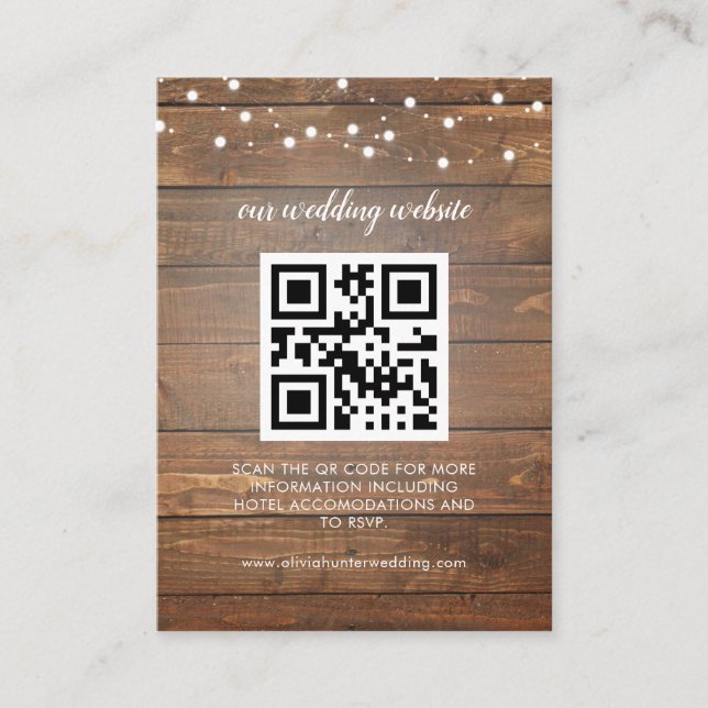 QR Code RSVP Wedding Website Enclosure Card (Front)