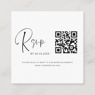 QR Code RSVP Wedding Website Enclosure Card