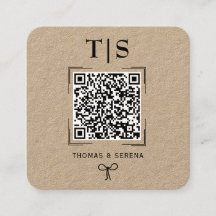 QR Code Rustic Kraft (editable) Budget Wedding 