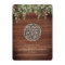 QR Code Rustic Wood Botanical Wedding Invitation