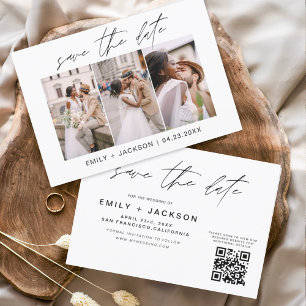 QR code - Save the Date Modern 3 Photo Elegant