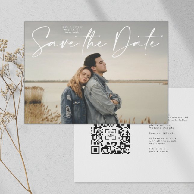 QR code Save The Date - Side Ways | is a Modern Invitation (Creator Uploaded)
