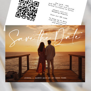 QR code Save The Date - Side Ways   is a Modern Invitation