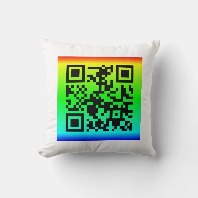QR Code® Saying: EVERYTHING WILL BE OK Cushion (Front)
