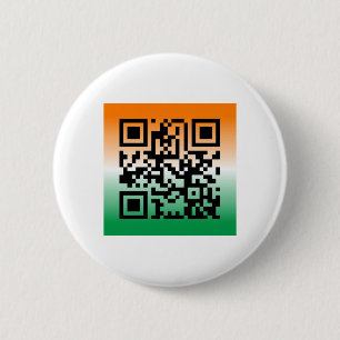 QR Code® Saying: HAPPY ST. PATRICK’S DAY 6 Cm Round Badge