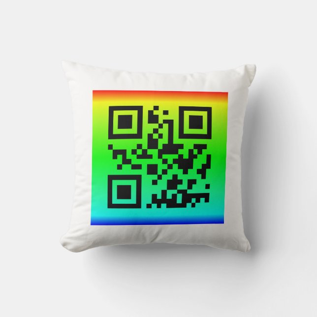 QR Code® Saying: THANKS FOR YOUR HELP Cushion (Front)