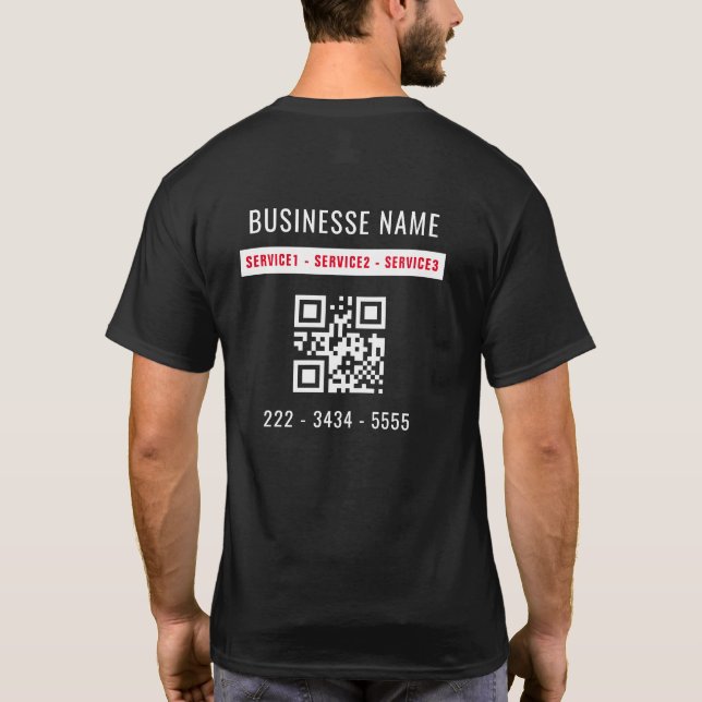 QR Code Scan and Custom Business Service T-Shirt (Back)