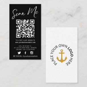 Qr code scan black monotone simple social logo business card