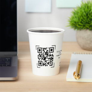 QR Code Scan   Business Logo Professional   Paper Cups
