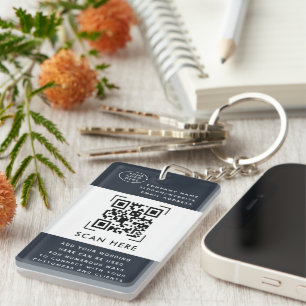 QR Code Scan   Business Logo Promotional Key Ring