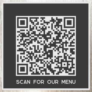 QR Code Scan for Menu Black