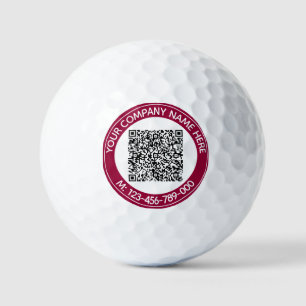 QR Code Scan Info and Custom Text Stamp Golf Balls