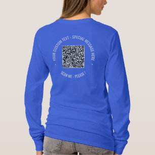 QR Code Scan Info and Custom Text T-Shirt