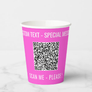 QR Code Scan Info and Text Paper Cups Choose Colou