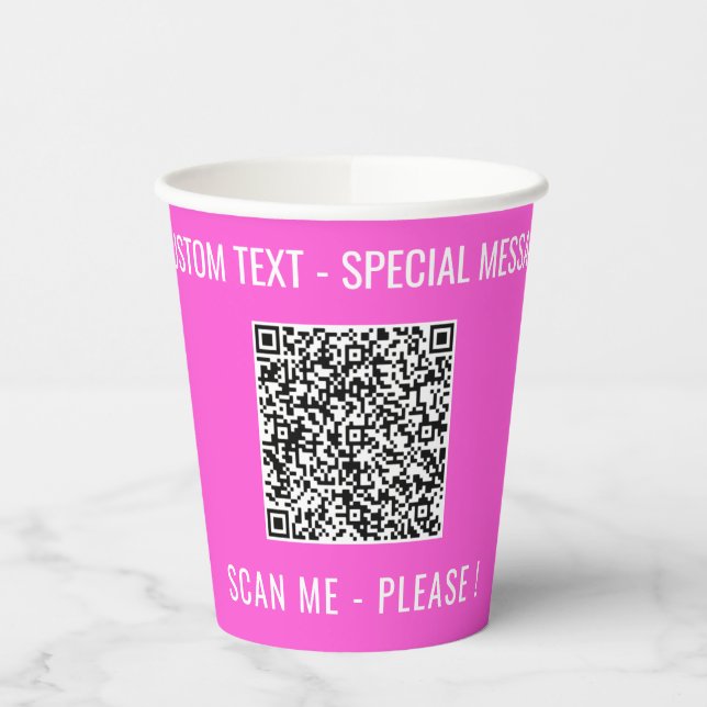 QR Code Scan Info and Text Paper Cups Choose Colou (Left)