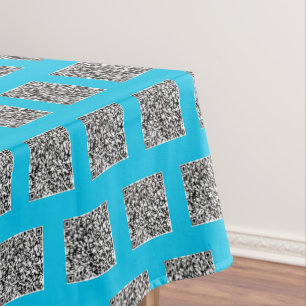 QR Code Scan Info Blue Tablecloth - Choose Colours