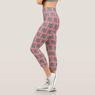 QR Code Scan Info Capri Leggings - Custom Colours